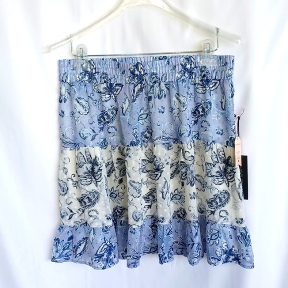 rachel zoe blue and white skirt, Lined | nwt | size Med, Elastic Waist - Picture 1 of 9